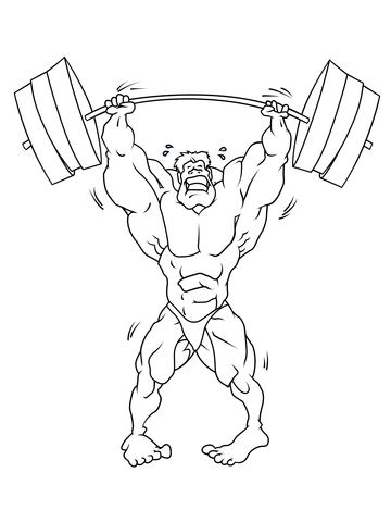 Strong Weightlifter Coloring Page